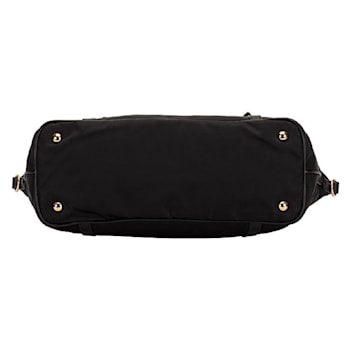 Prada Tessuto Nylon Saffiano Leather Black Top Zip Tote Bag