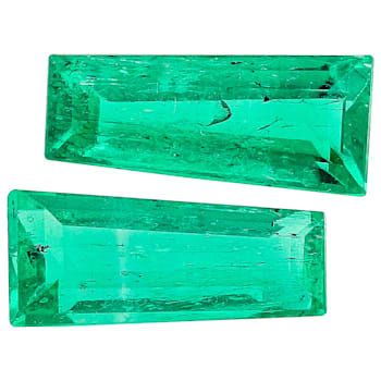 Colombian Emerald 7x3mm Tapered Baguette Matched Pair 0.80ctw
