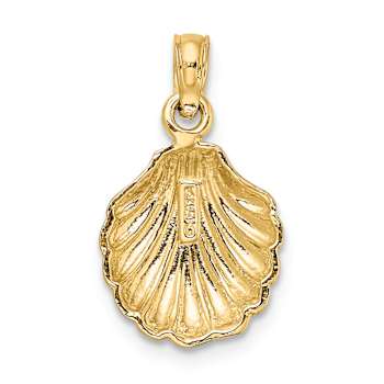 10K Yellow Gold Polished Scallop Shell Charm