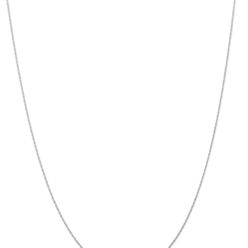 Rhodium Over 14k White Gold 0.5mm Solid Cable 24 Inch Chain