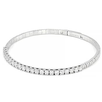 Polished Lab-Grown Diamond Flex Bangle Bracelet 2.50ctw In Platinum Over
Sterling Silver