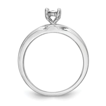Rhodium Over 14K White Gold Diamond Trio Engagement Ring 0.13ctw