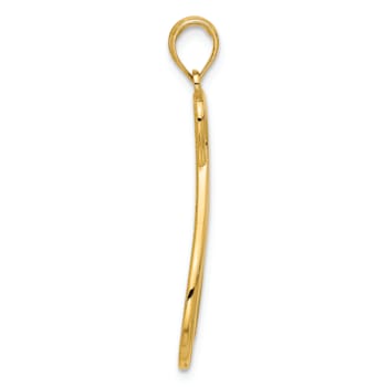 14k Yellow Gold Polished Awareness Ribbon Pendant