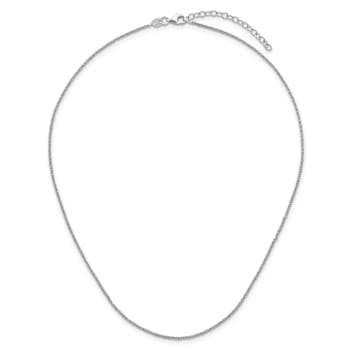 Platinum 950 Over Sterling Silver Fancy Glitter 16" with 2"
Extension Rope Chain Necklace