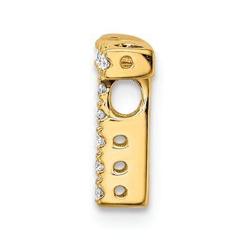 14K Yellow Gold Diamond Letter T Initial Charm