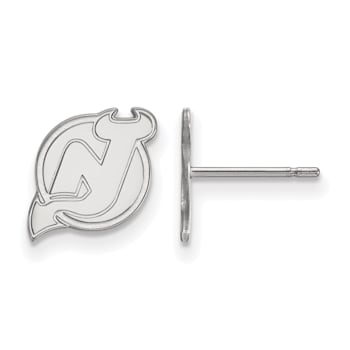 Rhodium Over Sterling Silver NHL New Jersey Devils LogoArt Extra Small
Post Earrings