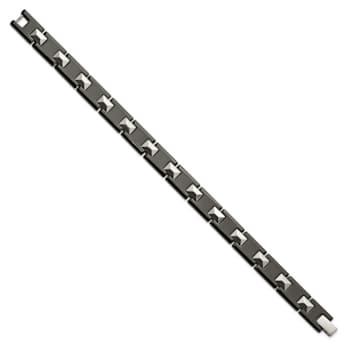 Tungsten and Black Ceramic Polished Bracelet