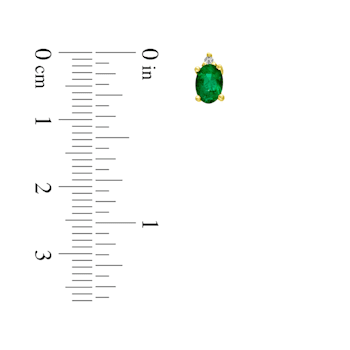 0.82ctw Oval Emerald and Diamond Earring set in 14k Yellow Gold