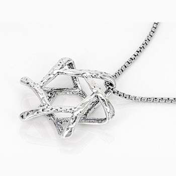 Star of David Pendant Necklace In Oxidized Sterling Silver
