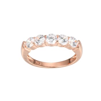 White Cubic Zirconia 18k Rose Gold Over Sterling Silver Ring 2.03ctw