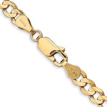 14k Yellow Gold 4.5mm Solid Concave Open Figaro 20 Inch Chain