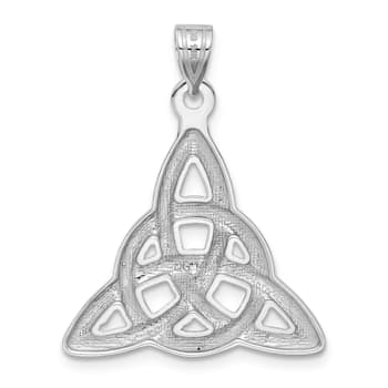 Rhodium Over 14K White Gold Polished Trinity Knot Pendant