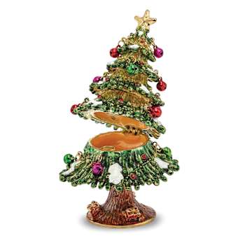DECK THE HALLS Christmas Tree Trinket Box