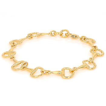 Chain Link Bracelet In 18K Gold Over Bronze