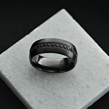 TALON Black Titanium Ring with Black Sapphires 8mm