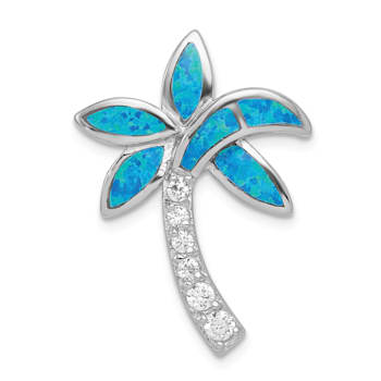 Rhodium Over Sterling Silver Cubic Zirconia Blue Inlay Lab Created Opal
Palm Tree Slide