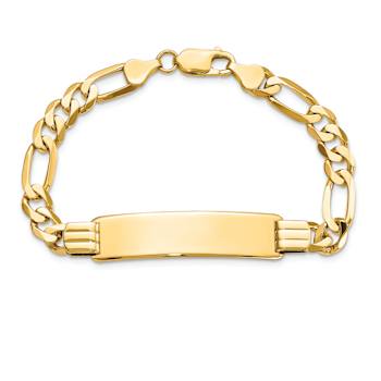 10k Yellow Gold Figaro Link ID Bracelet