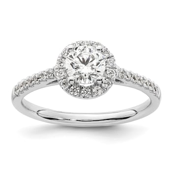 Rhodium Over 14K White Gold Eternal Promise Lab Grown Diamond Halo Ring