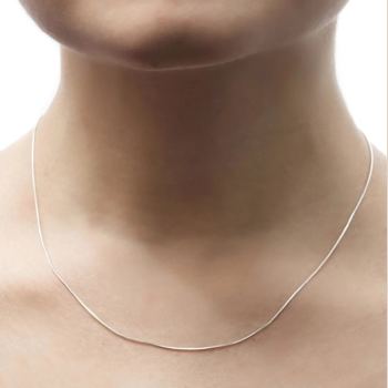 Sterling Silver Snake 1MM Chain Necklace - 24"