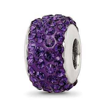 Sterling Silver Reflections Purple/Violet Full Preciosa Crystal Bead