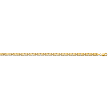 14K Yellow Gold 4mm Byzantine Chain Necklace