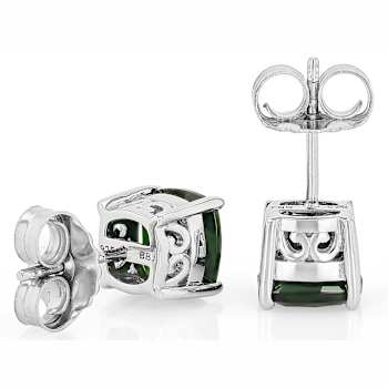 Chrome Diopside Solitaire Stud Earrings In Sterling Silver 2.67ctw