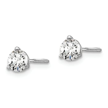 Rhodium Over 14K Gold Lab Grown Diamond 1/2ct. VS/SI GH+, 3 Prong
Screwback Earrings