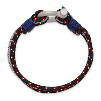 Blue Paracord and Stainless Steel with Multi-Strand 8.5-inch Bracelet