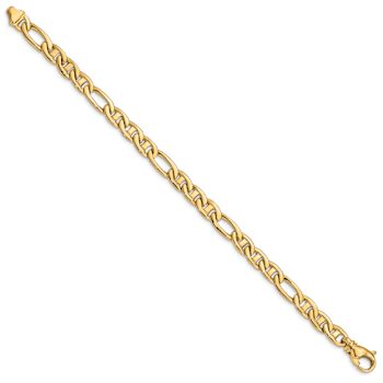 10k Yellow Gold 6.5mm Solid Hand-polished Flat Mariner Link Bracelet