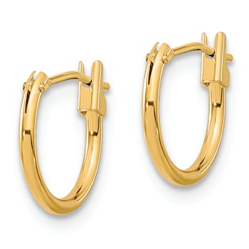 14K Yellow Gold Polished Hoop Earrings