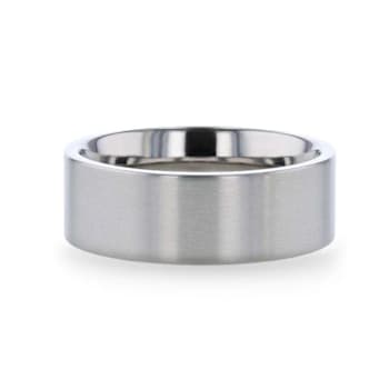 SOLAR Flat Profile Brushed Finish Men’s Titanium Wedding Band 8mm