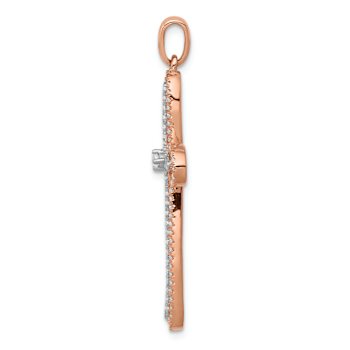 14K Two-tone Gold  Diamond Cross Pendant