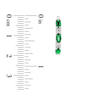 2.00ctw Emerald and Diamond Hoop Earrings in 14k White Gold