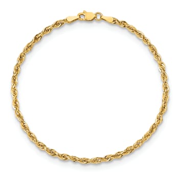 14k Yellow Gold 2.8mm Rope Link Bracelet, 8 Inches