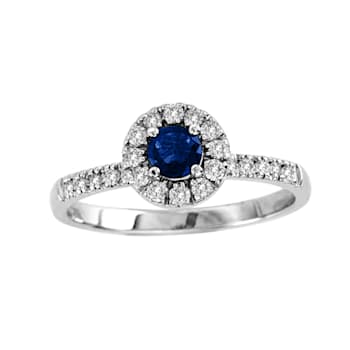 0.60ctw Sapphire and Diamond Ring in 14k White Gold