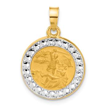 14K Two-tone Gold St. Michael Medal Pendant