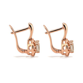 Green Prasiolite 14K Rose Gold Over Sterling Silver Round Drop Earrings