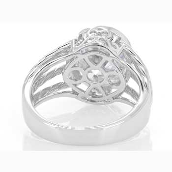 Two-Tone Moissanite Oval Solitaire Ring In 14K Gold And
Platinum-Enhanced Sterling Silver 4.20ct DEW