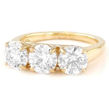 Lab-Grown Diamond Three-Stone Ring In 14K Gold 5.00ctw