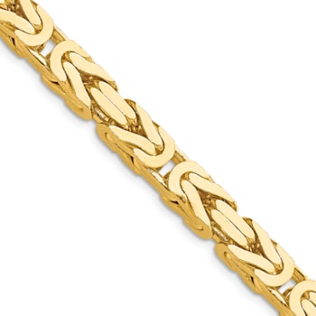 14K Yellow Gold 6.5mm Byzantine Chain Necklace