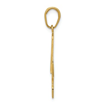 14k Yellow Gold Textured Pelican Pendant