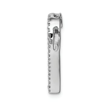 Rhodium Over 14k White Gold Diamond Heart Chain Slide Pendant