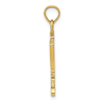 14k Yellow Gold Textured Menorah Pendant