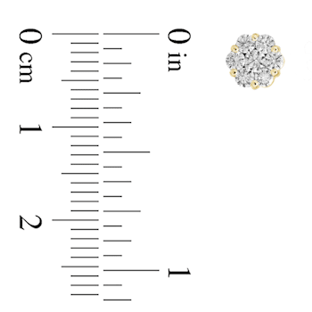 0.50cttw Diamond Cluster Earring set in 14k Yellow Gold