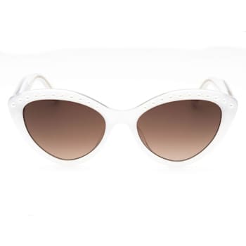 Kate Spade Juni White Cat Eye Frames / Brown Lenses Sunglasses