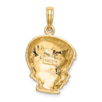 14k Yellow Gold Textured Boy Head pendant
