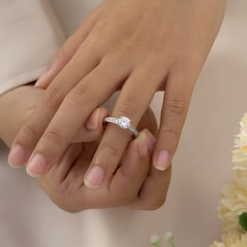 White Cubic Zirconia Platinum Over Sterling Silver Ring 1.70ctw