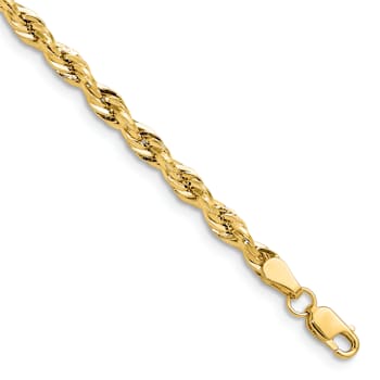 10k Yellow Gold 3.5mm Rope Link Bracelet