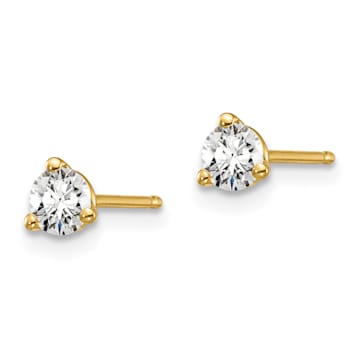 White Lab-Grown Diamond 14k Yellow Gold G-H SI Martini Stud Earrings 0.33ctw
