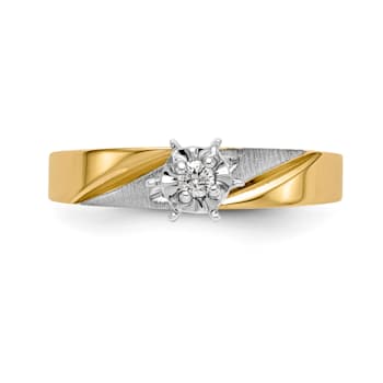 14K Yellow Gold AA Quality Engagement Ring 0.07ctw